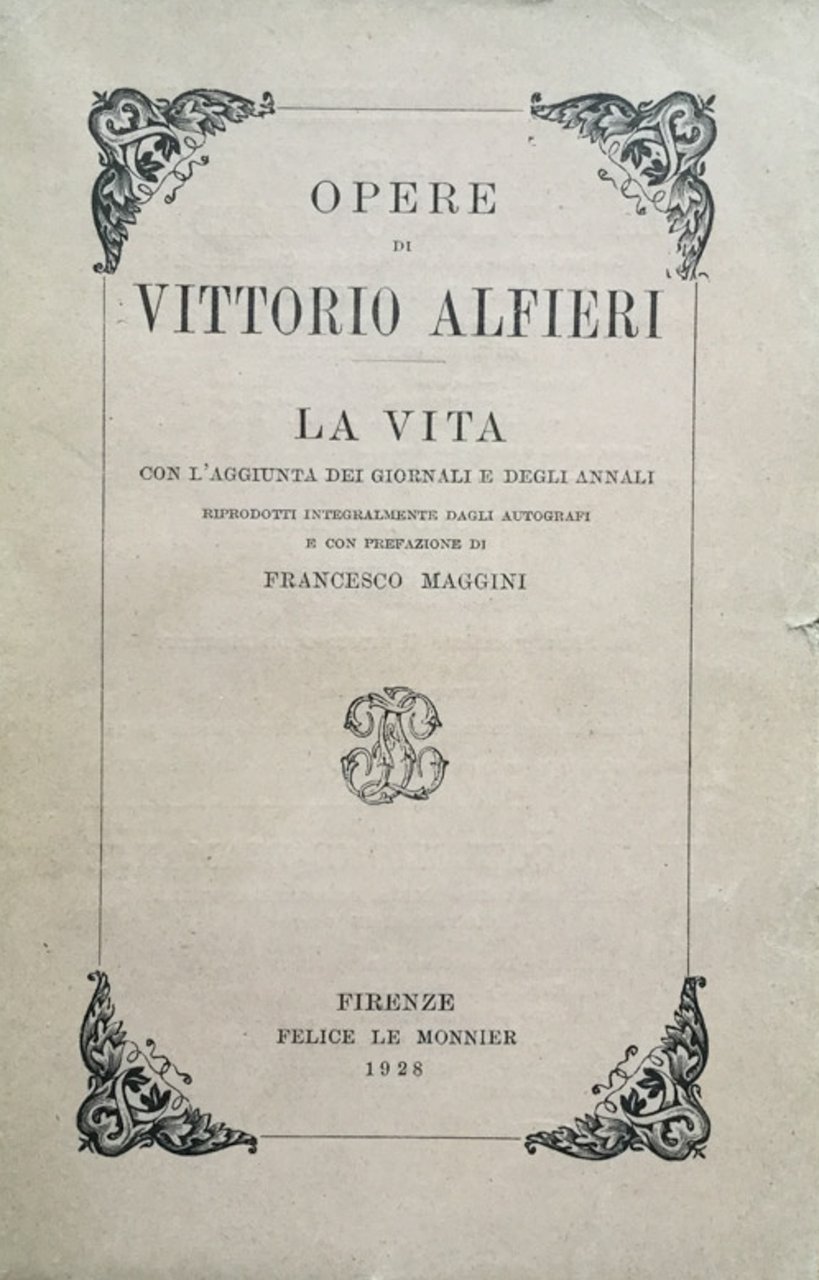 Vita di Vittorio Alfieri scritta da esso | Immagine principale