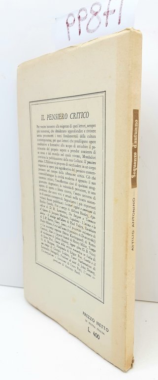 Attilio Antonino Sequenze d'autunno Mondadori 1950