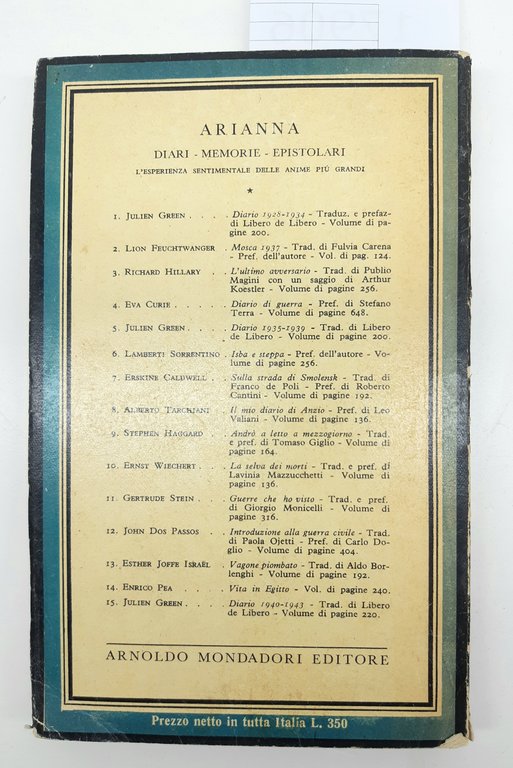 Guido Milanesi La Bianca Croce Mondadori 1951