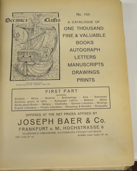 A catalogue of one thousand fine end valuable books.