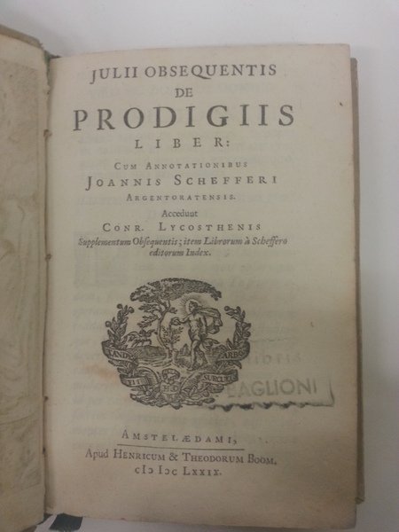 De prodigiis cum notis J. Schefferi