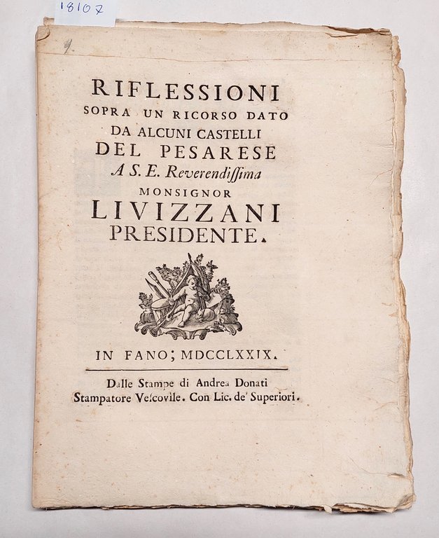 Annibale degli Abbati Olivieri Giordani Riflessioni sopra un ricorso dato …