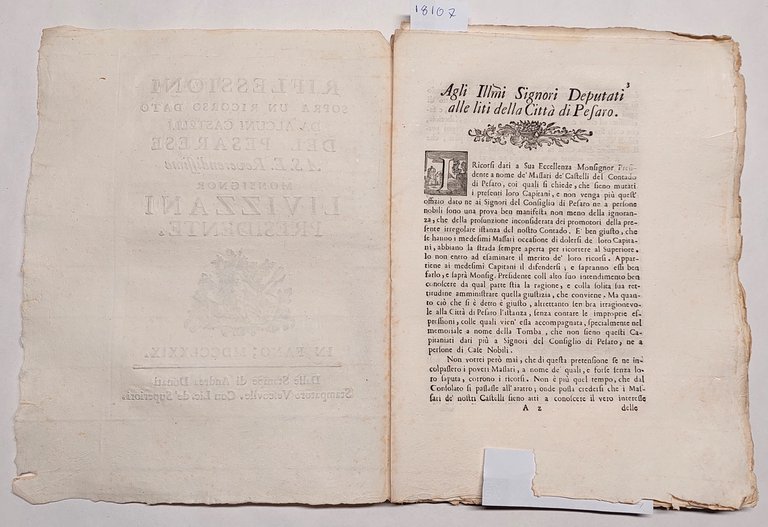 Annibale degli Abbati Olivieri Giordani Riflessioni sopra un ricorso dato …
