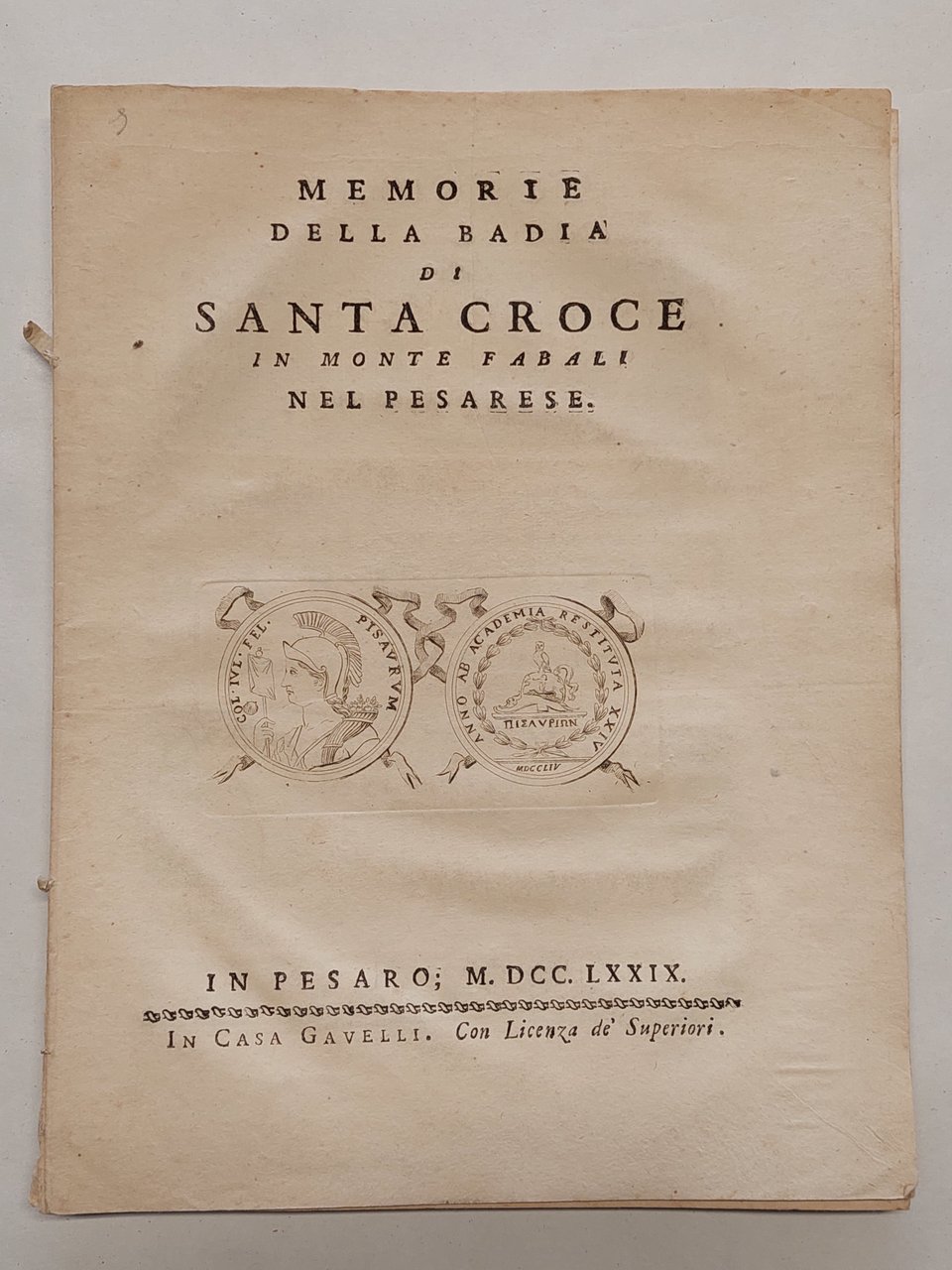 Annibale degli Abbati Olivieri Giordani Memorie della Badia di Santa …