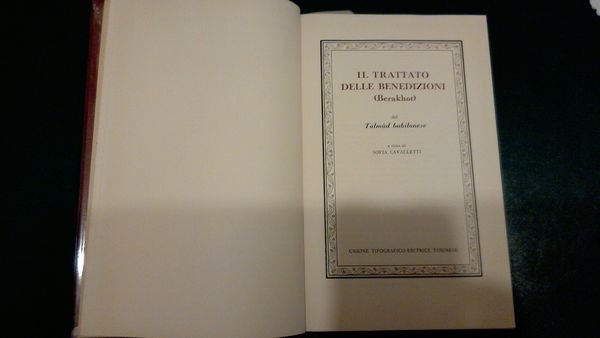 Il trattato delle benedizioni ( Berakhot ) del Talmud babilonese