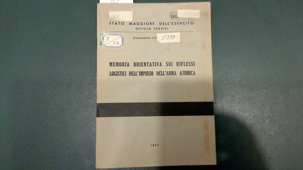 Memoria orientativa sui riflessi logistici dell'impiego dell'arma atomica