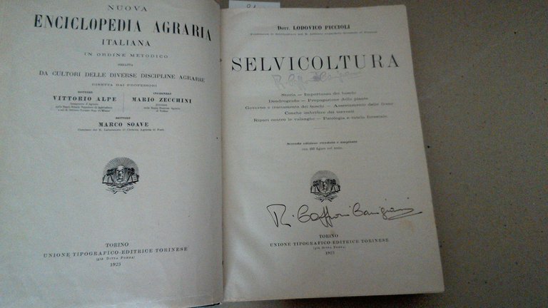 Selvicoltura - Nuova enciclopedia agraria italiana - parte quinta