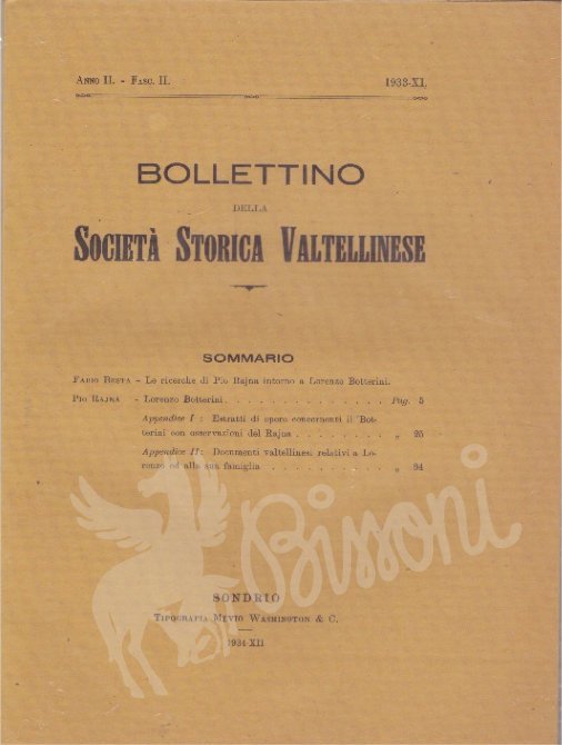 BOLLETTINO SOCIETA' STORICA VALTELLINESE - ANNO 2, FASC. 2