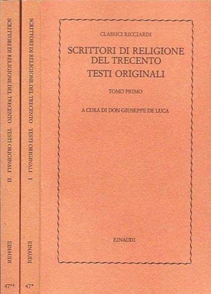 Scrittori di religione del trecento. Testi originali