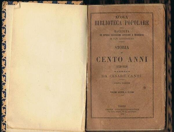 Storia di cento anni 1750 - 1850. 5 volumi