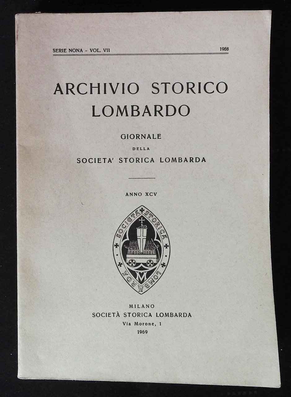 Archivio storico lombardo. Giornale della Società Storica Lombarda. Anno XCV | Immagine principale