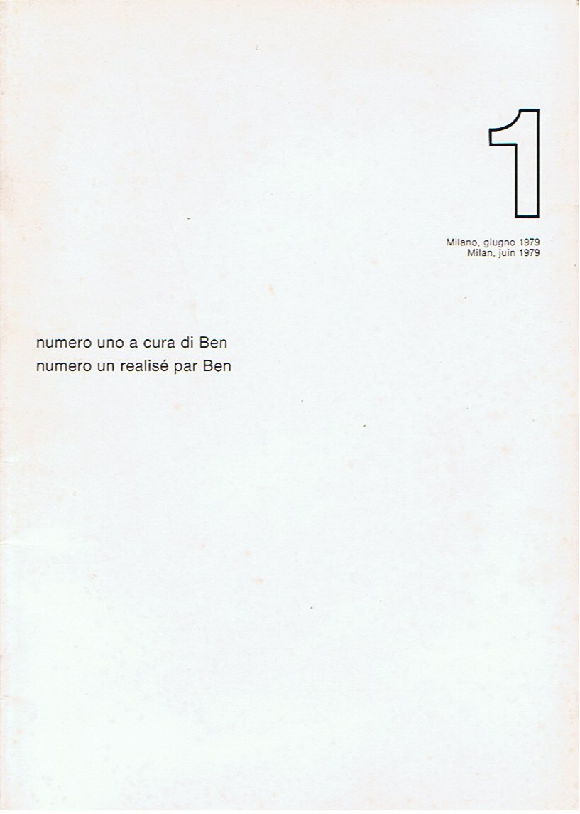Cenobio Visualità Numero uno a cura di Ben Vautier | Immagine principale
