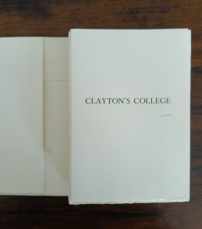 Clayton's College. Illustré de pointes-sèches originales