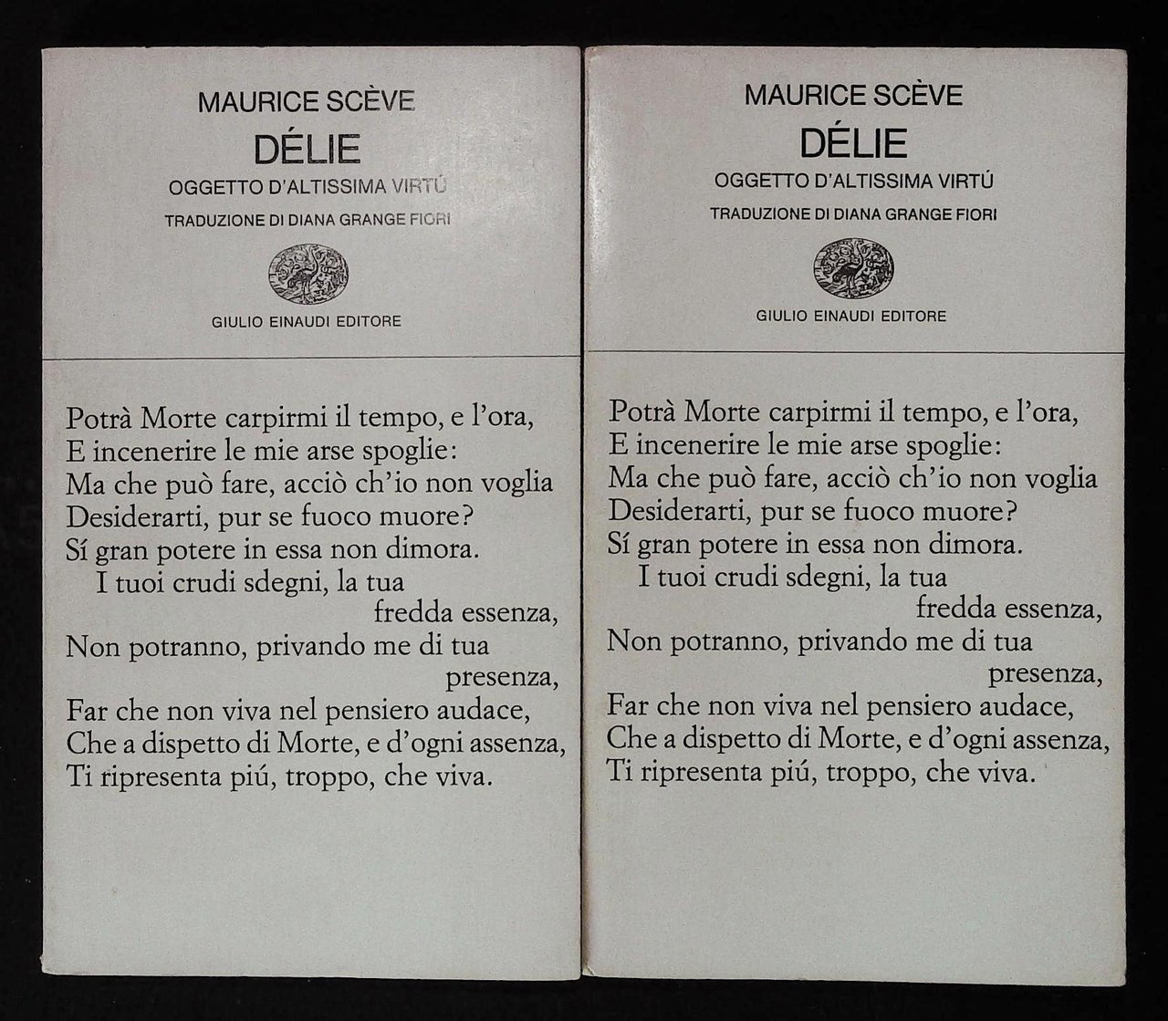 Délie. Oggetto d'altissima virtù. Due volumi identici | Immagine principale