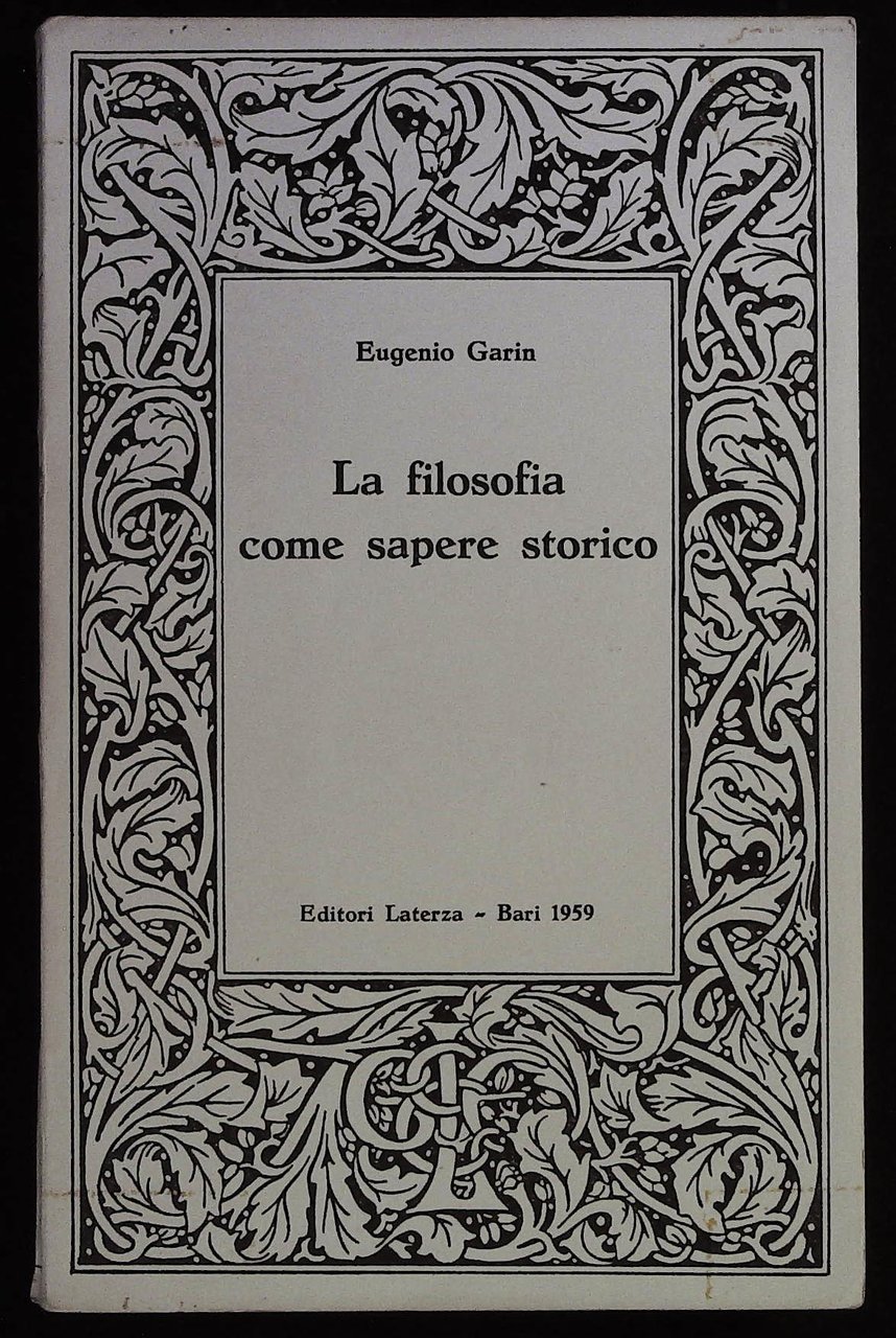 La filosofia come sapere storico