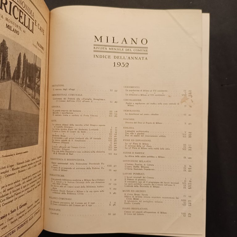 Milano. Rivista del comune. 1932 annata completa | Immagine Gallery 2