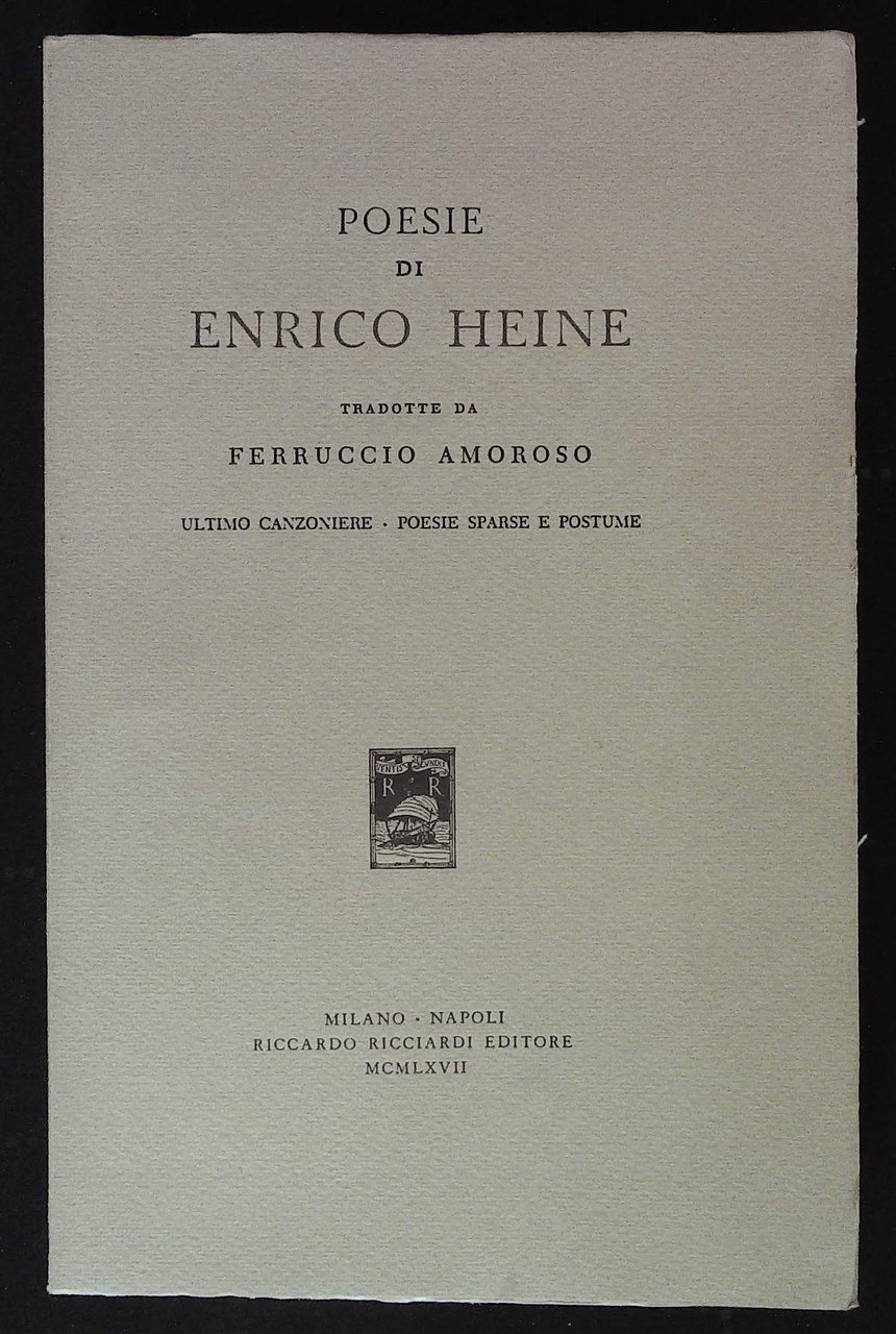 Poesie di Enrico Heine tradotte da Francesco Amoroso. Ultimo canzoniere …