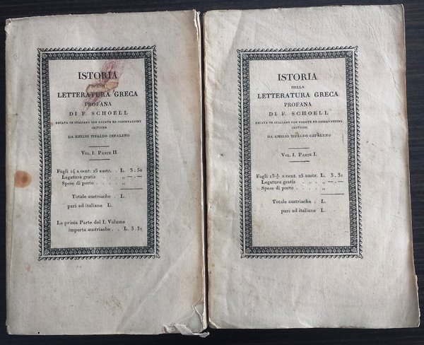 Istoria della Letteratura Greca Profana