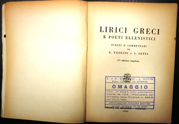 Lirici greci e poeti ellenisti