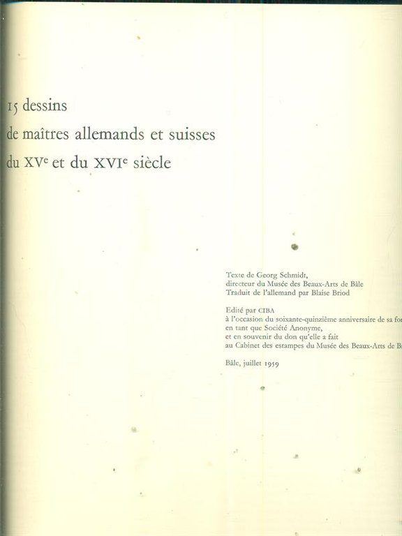 15 dessins de maitres allemands et suisses du XV et …