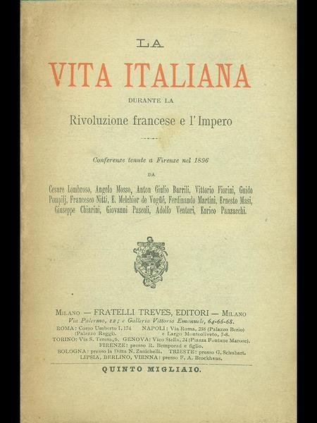 La vita italiana durante la Rivoluzione francese e l'Impero