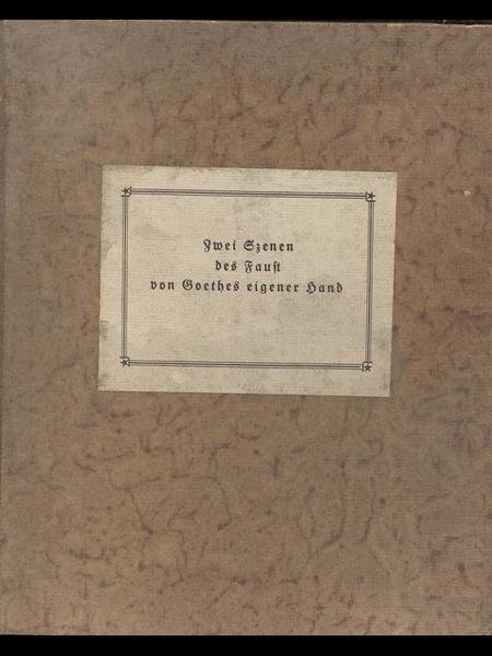 Zwei Ezenen des Faust von Goethes eigener band