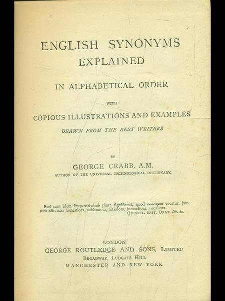 English synonyms explained in alphabetical order