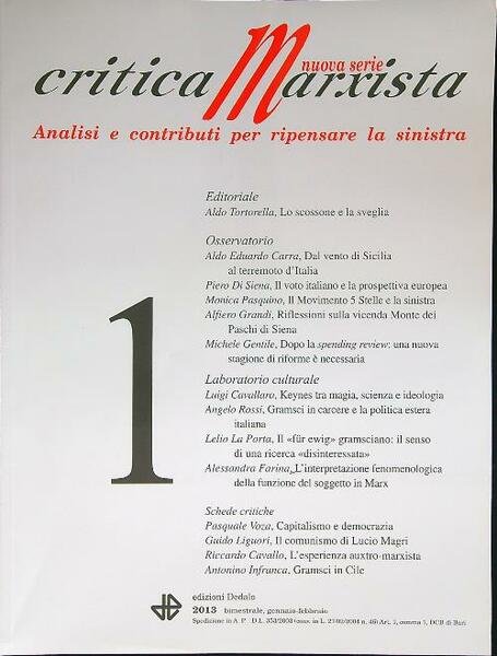 Critica Marxista n. 1 - Gen/feb 2013
