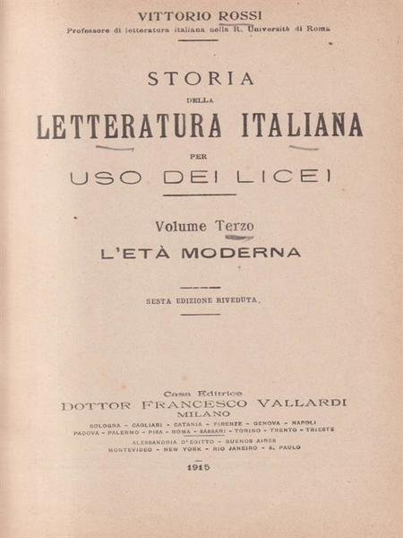 Storia della letteratura italiana