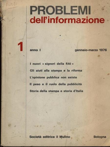 Problemi dell'informazione n. 1/gennaio-marzo 1976