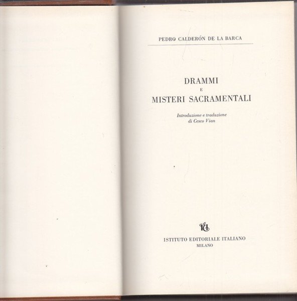 Drammi e Misteri sacramentali