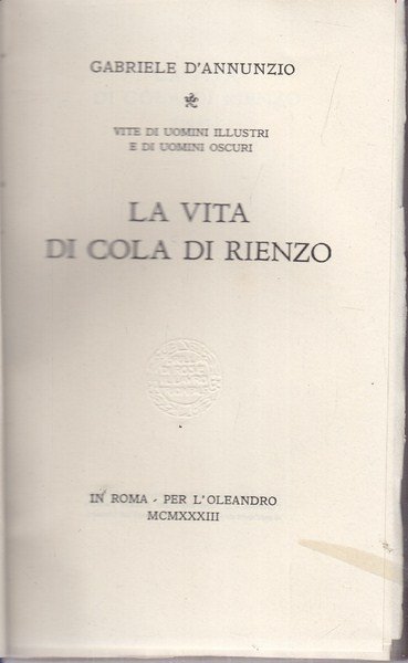 La vita di Cola di Rienzo