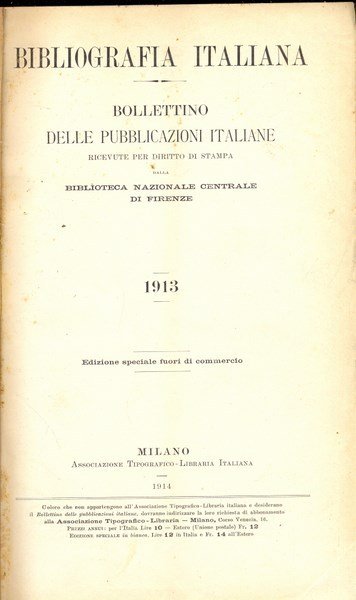 Bibliografia italiana 1913 | Immagine principale