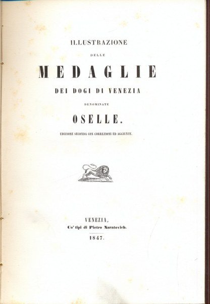 Illustrazione delle medaglie dei dogi di Venezia denominate Oselle | Immagine principale