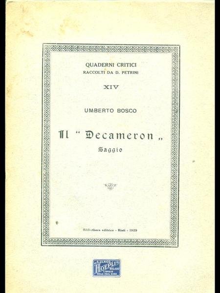 Il Decameron - saggio