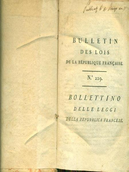 Bollettino delle leggi della repubblica francese dal 229 al 238
