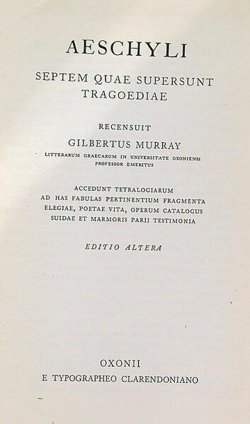 Aeschyli. Septem quae supersunt tragoediae | Immagine principale