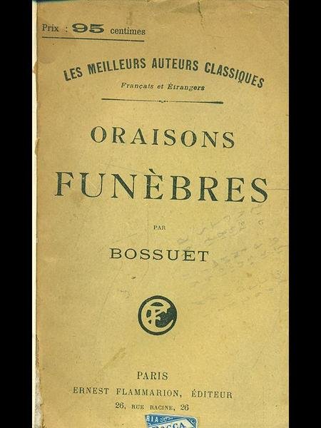 Oraisons funebres | Immagine principale