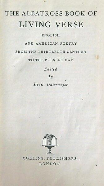 The albatross book of living verse