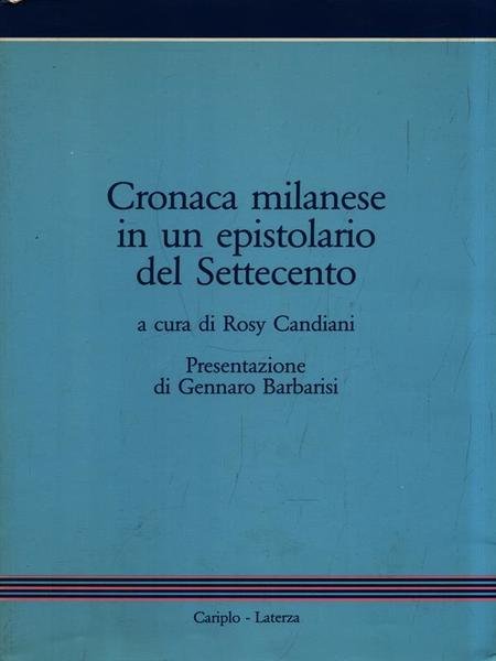 Cronaca milanese in un epostolario del Settecento