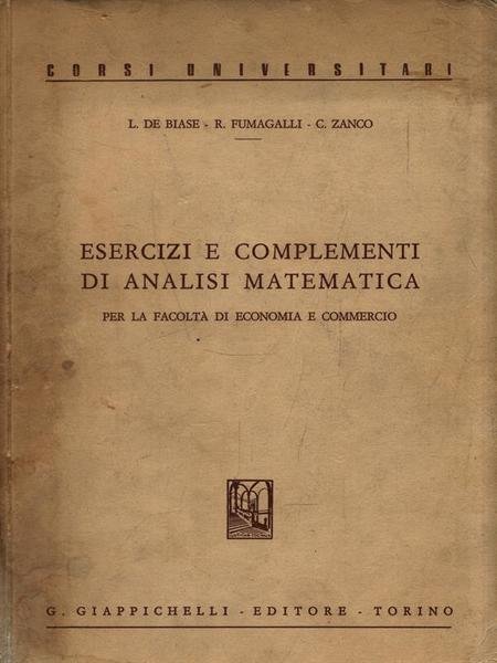Esercizi e complementi di analisi matematica