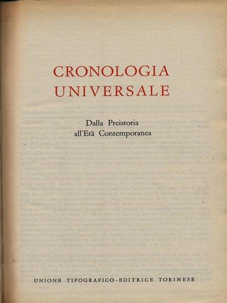 Grande dizionario encilopedico. Cronologia universale
