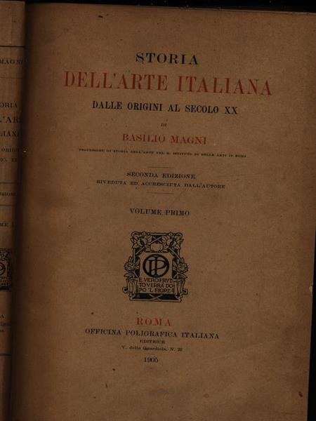 Storia dell'arte italiana vol. I