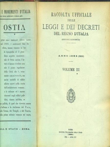 Raccolta delle leggi e decreti del regno d'Italia. Anno 1934. …