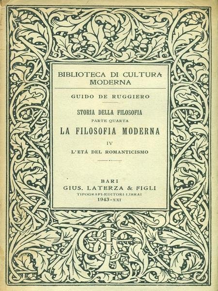Storia della filosofia parte quarta la filosofia moderna IV 