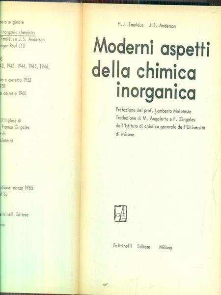 Moderni aspetti della chimica inorganica