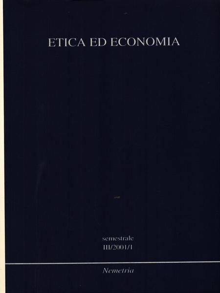 Etica ed economia III/2001/I