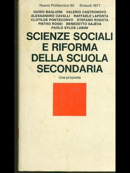 Scienze sociali e riforma della scuola secondaria