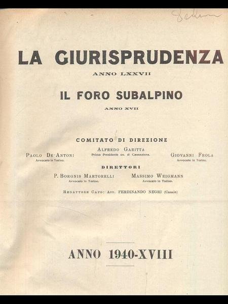 La giurisprudenza 1940
