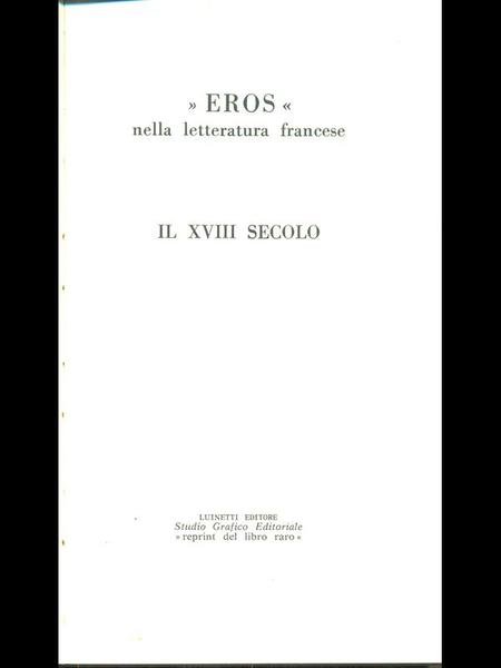 Eros nella letteratura francese - Il XVIII secolo
